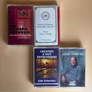 Lot of 4 Cassette Tapes Music, Meditation, & Self Help